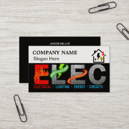 Custom Electrician Business Card with Company Logo Visitenkarte