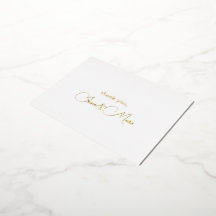 Custom Elegance Calligraphy Danke Foil Cards