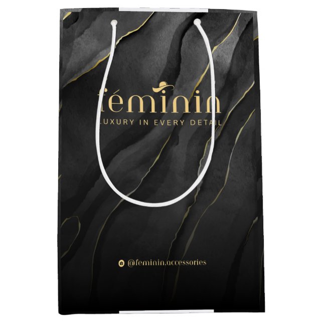 Custom Eleganing Branding Geschenktasche Mittlere Geschenktüte (Vorderseite)