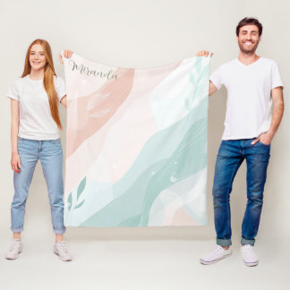 Custom Eleganpeach and Mint Minimalistischen Abstr Fleecedecke