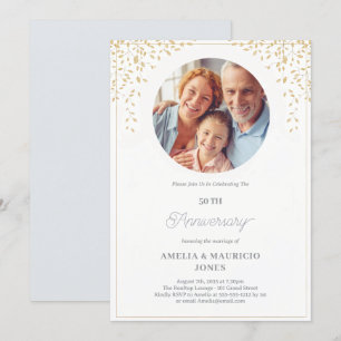 Custom Elegant 50. Hochzeitstag Einladung