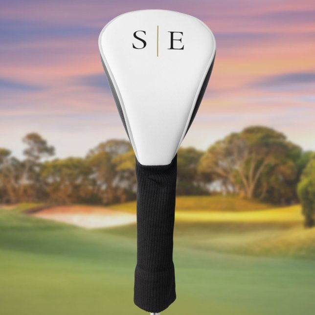 Custom Elegant Black Gold Monogram Golf Headcover (Custom Elegant Black Gold Monogram Golf Head Cover)