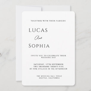 Custom Elegant Black & White Minimalistisch Einladung
