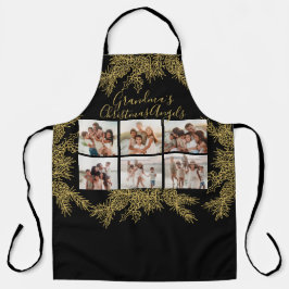 Custom Elegant Christmas Photo Collage Grandma's  Schürze