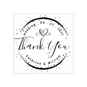 CUSTOM ELEGANT CIRCLE NIEDLICH HEART ELEGANT DANKE GUMMISTEMPEL