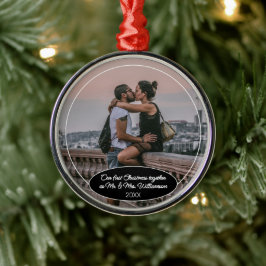 Custom Elegant Classic Couple Foto 1. Weihnachten Ornament Aus Metall