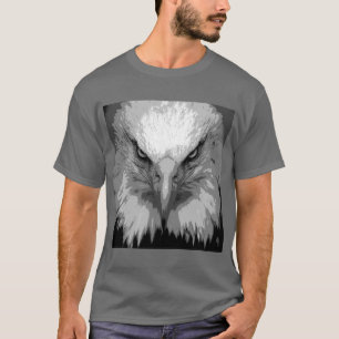 Custom Elegant Eagle Face Men Dunkelgraue Vorlage T-Shirt