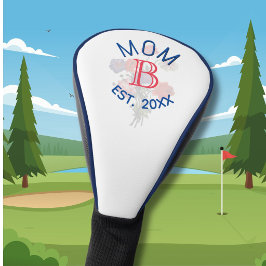 Custom Elegant Floral MOM EST. Monogram Golf Headcover