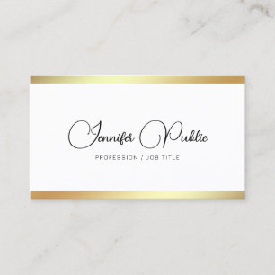 Custom Elegant Gold Look Moderne Kalligrafie Scrip Visitenkarte