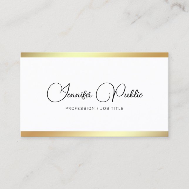 Custom Elegant Gold Look Moderne Kalligrafie Scrip Visitenkarte (Vorderseite)