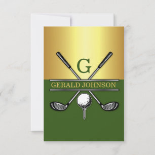 Custom Elegant Golf Monogram 3.5x5 Einladung