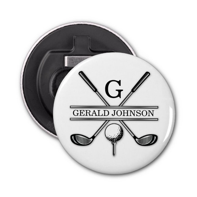 Custom Elegant Golf Monogram Flaschenöffner (Vorderseite)