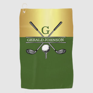 Custom Elegant Golf Monogram Golfhandtuch