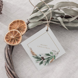 Custom Elegant Gray Frohe Weihnachtsfeier Geschenkanhänger