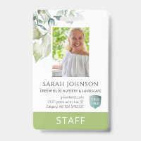 Custom Elegant Greenere Employee Foto ID