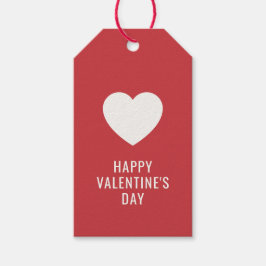 CUSTOM Elegant Happy Valentine's Day White Heart Geschenkanhänger