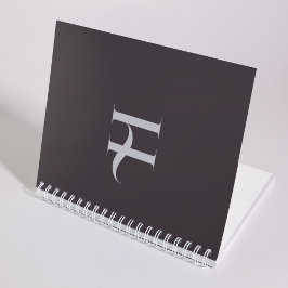 Custom Elegant Initial Name Olive Green Typografy Notizbuch