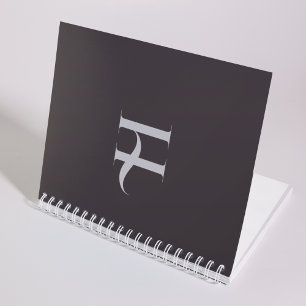 Custom Elegant Initial Name Olive Green Typografy Notizbuch