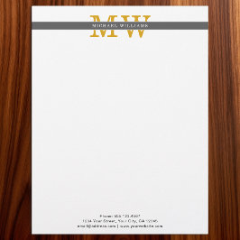 Custom Elegant Initials Monogram Personalized Briefbogen