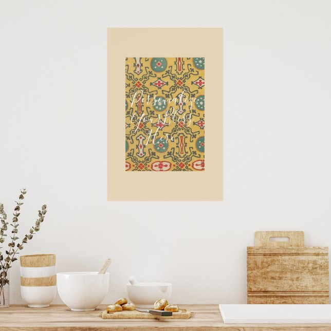 CUSTOM Elegant Japanese Kaleidoscope Pattern Print Poster (Küche)