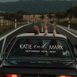 Custom Elegant Just Married Car Wedding Banner  Fensteraufkleber