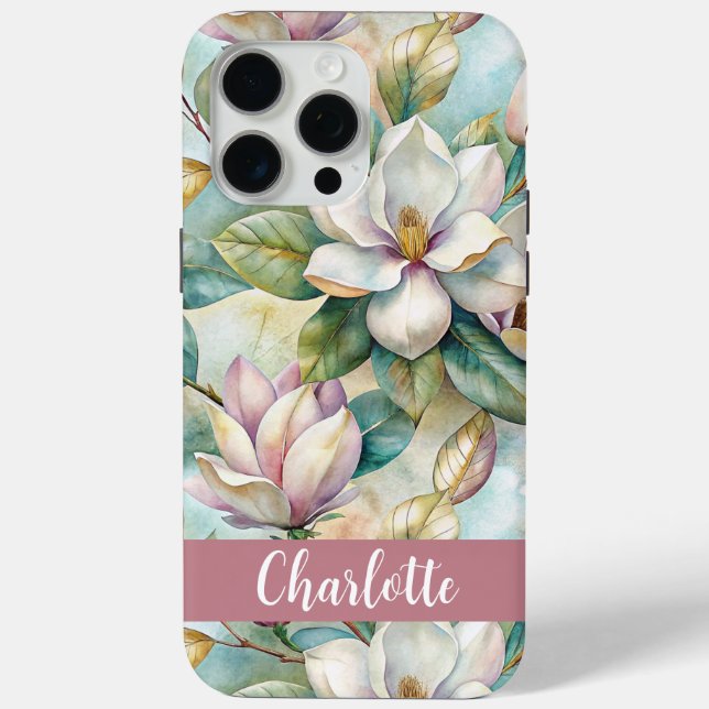Custom Elegant Magnolias Case-Mate iPhone Hülle (Rückseite)