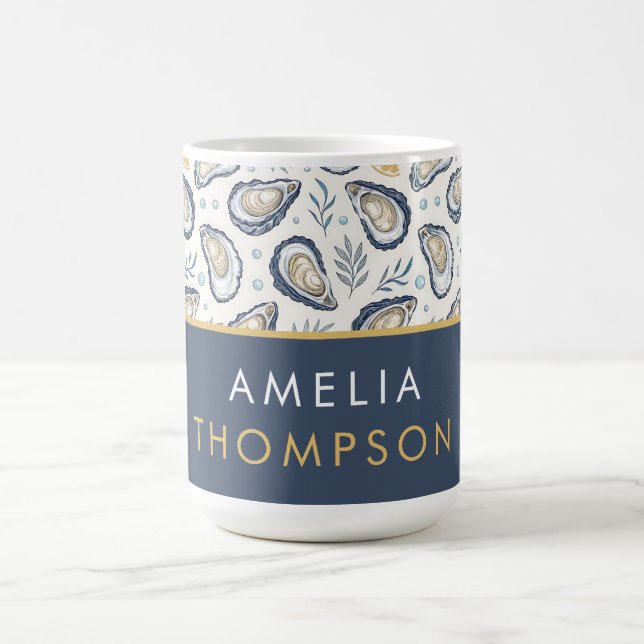 Custom Elegant Marine Oysters Kaffeetasse (Mittel)