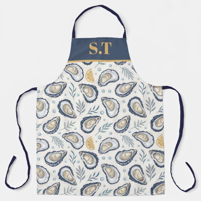 Custom Elegant Marine Oysters Schürze (Vorderseite)