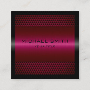Custom Elegant Maroon Stainless Metal Quadratische Visitenkarte