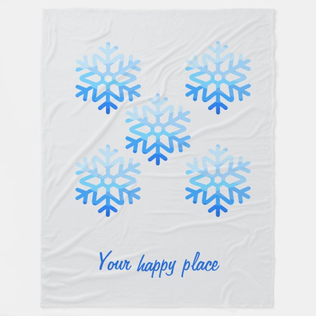 Custom Elegant Minimalistisch Geometric Snowflake  Fleecedecke (Vorderseite)