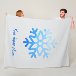 Custom Elegant Minimalistisch Geometric Snowflake Fleecedecke