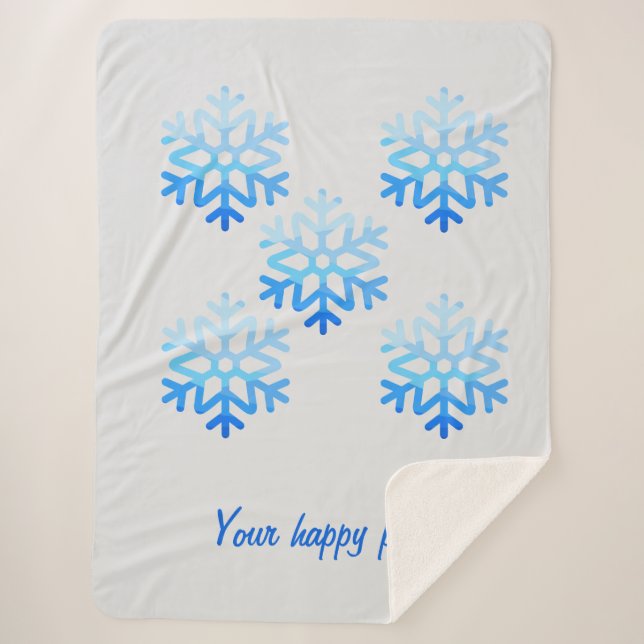 Custom Elegant Minimalistisch Geometric Snowflake  Sherpadecke (Vorderseite)