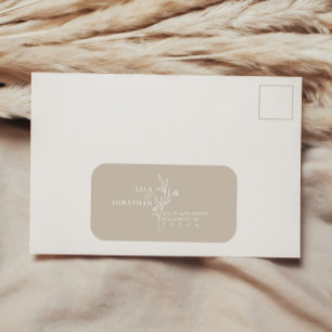 Custom Elegant Minimalistisch Taupe Wedding RSVP L Adressaufkleber