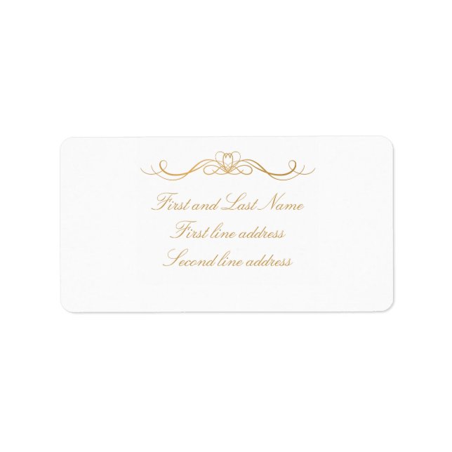 Custom Elegant Modern Gold & White Address Adressaufkleber (Vorne)