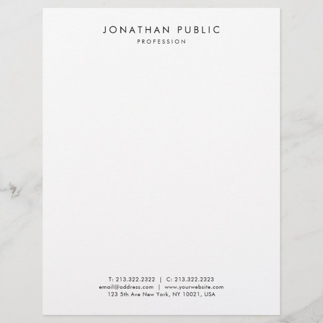 Custom Elegant Modern Simple Professional Template Briefbogen (Vorderseite)