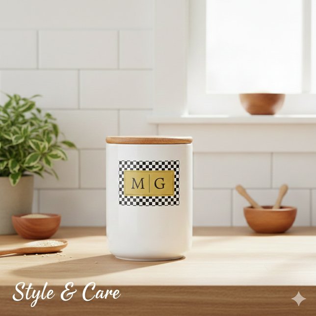 Custom Elegant Monogram Lebensmitteletikett (Custom Elegant Monogram Food Label)