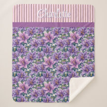 Custom Elegant Purple Lily Floral Oil Painting