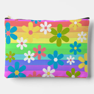 Custom Elegant Rainbow Floral Color Türkis Blue Zubehörtasche
