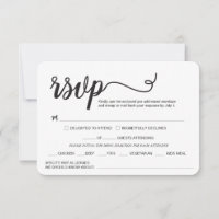 Custom Elegant script Hochzeit Mahlzeiten alle All