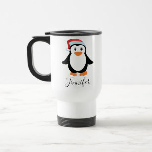 custom Elegant Script Name Stilvolle Pinguin 2022 Reisebecher