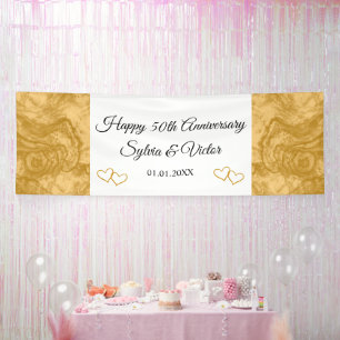 Custom Elegant Simple Gold 50-jähriges Party Banner