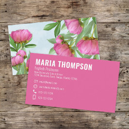 Custom Elegant Simple Stylish Pink Chic Floral Visitenkarte