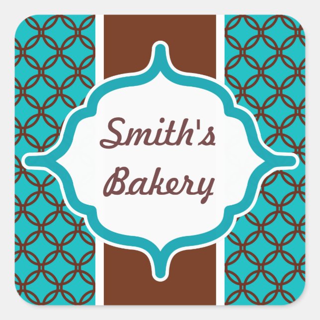 Custom Elegant Türkis Sticker (Vorderseite)
