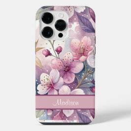 Custom Elegant Watercolor Cherry Blossom Sakura iPhone 14 Pro Max Hülle