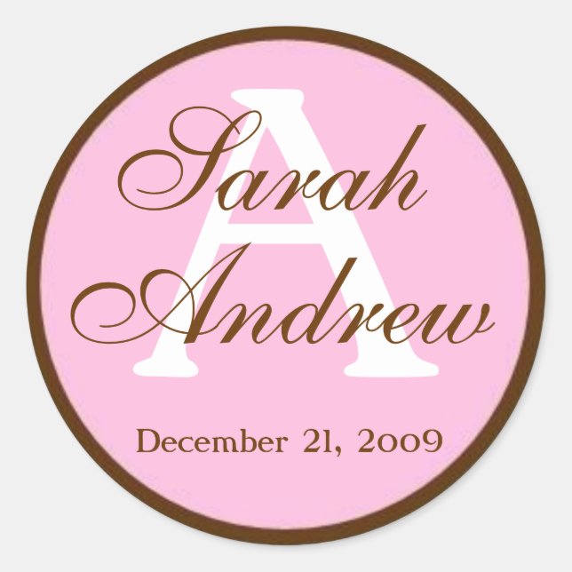 Custom Elegant Wedding Stickers (Vorderseite)