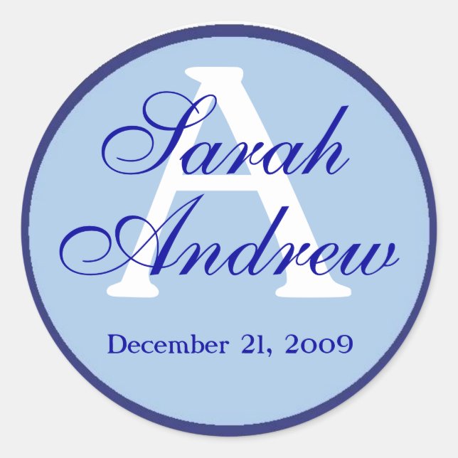 Custom Elegant Wedding Stickers 3 (Vorderseite)