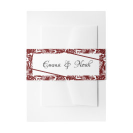 Custom Elegant Wedding White und Waroon Einladungsbanderole