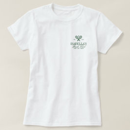 Custom Elegant White Bachelorette Tennis Club T-Shirt
