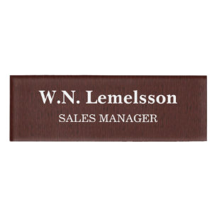 Custom Elegant Wood-Grain Name Tag Namenschild