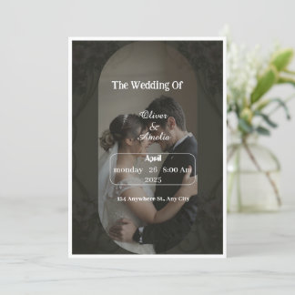 "Custom Elegante Black and Brown Wedding Einladung